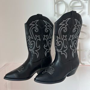 Brand new Asos cowboy boots with white stitching